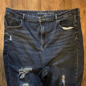 American Eagle Outfitters Distressed Dark Blue Skinny Jeans